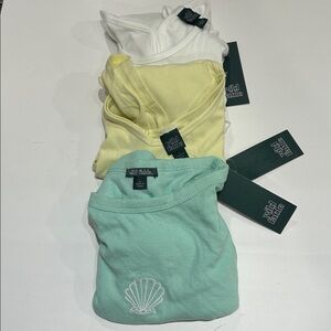 Wild Fable Medium set of 3 Yellow Short Sleeve Top and white and green tank nwt